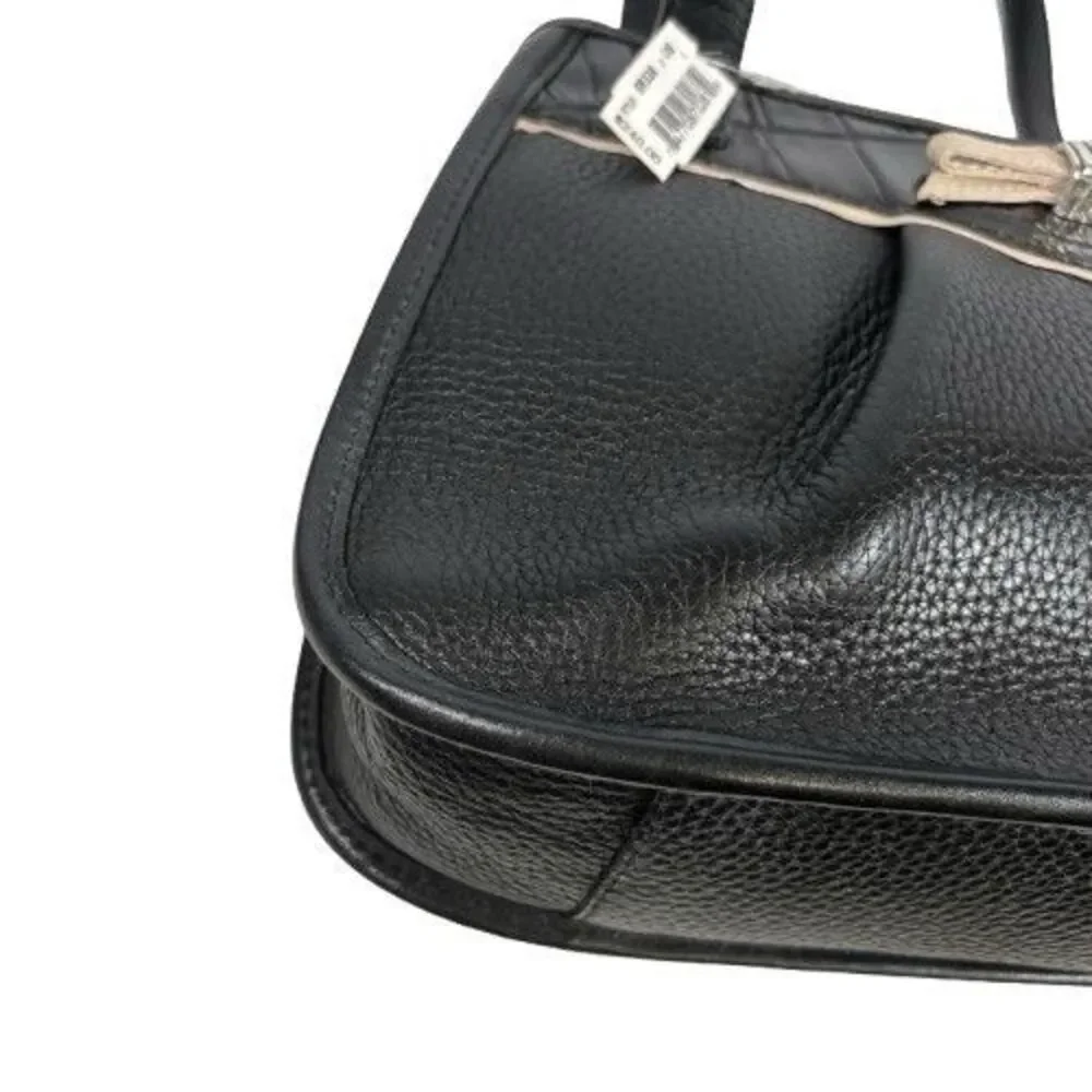 New Brighton Angelique Pebbled Crock Leather Shoulder Bag Tote Purse w/Bow $240